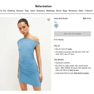 Reformation Izara Knit Dress Capri - Size S